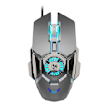 Miniatyrbillede 1 af 5: Programmerbar RGB gamingmus med køleblæser, 6400 DPI 4-justerbar kablet optisk letvægts gamingmus med 7 knapper RGB-markiseffekt grey