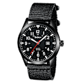 Miniatyrbilde 1 av 3: Herreklokker Militærklokker for menn Analog kvartsklokke Militærklokke for menn Vanntette armbåndsklokker Dato (Svart skall Svart urskive Svart nylonrem)