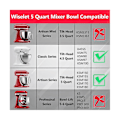 Miniatyrbillede 5 af 5: Klassisk og Artisan Serie 4,5-5 Qt Tilt Head Mixer Rustfri stål skål, 5 Quart 304 Rustfrit stål-X71-