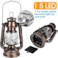Miniatyrbillede 2 af 5: Vintage LED Hurricane Lanterne Antik Metal Dæmperkontakt-X71-