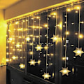 Miniatyrbillede 1 af 5: 3,5 M Snefnug Lyskæde, 96 LED-lys 8 Lystilstande, Vindue Dekoration, Jul, Bryllup, Fødselsdag, Hjem, Udendørs - Varmt Hvid