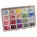 Miniatyrbilde 1 av 5: 20 Farger Vannfarge Sett, Metallisk Vannfarge Sett, Glitter Vannfarge Solid Paint Box, (1ML-A)