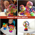 Miniatyrbilde 5 av 5: Babypariserhjul - Babyroterende rattle med sugekopp Tidlig utvikling rattle leketøy pariserhjul form Høystol Håndholdt leketøy