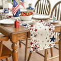 Miniatyrbild 4 av 6: (34) Dukar för självständighetsdagen God Bless America Blå Röd Minnesdag Dahlia Blommduk