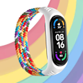 Miniatyrbild 2 av 5: Nylonflätat klockarmband för Xiaomi Mi Band 4 3 Rem Solo Loop NFC Armband Dam Smartband Present Bälte Correa Mi Band 7 6 5 Svart Svart Black Mi Band 7 6 5 4 3