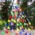 Miniatyrbillede 5 af 5: Guirlander, flerfarvede flag, nylonstof guirlande