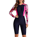 Miniatyrbillede 1 af 5: Dame Ét-delt Boyleg Sportsbadedragt Langærmet Badedragt UV-Beskyttelse Rash Guard Surfing Dykkerdragt Atletisk Badedragt_ll Farve 03-FQ5- Color 03 M