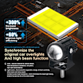 Miniatyrbilde 5 av 6: Høy kvalitet 2 deler Universell Motorsykkel LED Frontlykt Projektor Linse Dobbel Farge ATV Scooter Kjørelys Tåkelys Ekstra Spotlight Lampe