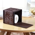 Miniatyrbild 2 av 3: Tissueboxhållare Läder Brun Fyrkantig Ansiktsservettbox Omslag