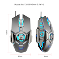 Miniatyrbillede 2 af 5: Programmerbar RGB gamingmus med køleblæser, 6400 DPI 4-justerbar kablet optisk letvægts gamingmus med 7 knapper RGB-markiseffekt grey