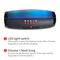Pikkukuva 9 / 11: Bluetooth-kaiutin LED-valoilla - Langaton - Musta