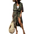 Miniatyrbilde 1 av 5: Lang strandkjole for kvinner, bohemsk kimono-cover up-X71-