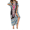 Miniatyrbillede 3 af 5: Etnisk Print Løs Kaftan Sommer Lang Nederdel-X71-