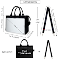 Miniatyrbilde 2 av 5: Canvas Tote Bag for kvinner - Tykk canvasveske med glidelås og skulderstropp for arbeid, skole, reise og shopping-X72-
