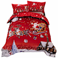 Miniatyrbild 1 av 5: Jul sängkläder påslakan set, tomte ren säng set, present till jul (King(220x240 cm)) 220*240cm