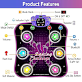 Miniatyrbilde 2 av 5: Dansmatte for barn 3 4 5 6 7 8 9 10+ år med Bluetooth, musikkdansmatte med 6 opplyste piler, elektroniske dansmatteleker med 5 spillmoduser