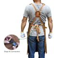 Miniatyrbild 4 av 9: Waxed Canvas Carpenter Apron for Men and Women | Durable Work Apron with Pockets | Back Support Straps | Adjustable Tool Apron-FQ4-