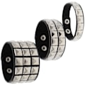 Miniatyrbilde 1 av 5: Lærreim med nagler Punk armbånd for menn og kvinner 80-talls naglearmbånd