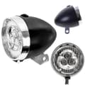 Retro Bicycle Lamp 3 LED Black for Fork with AAA Batteries Included