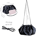 Pikkukuva 4 / 4: Naisten pehmeä pilvi dumpling -laukku crossbody-laukku tai clutch-laukku olkalaukku - Musta