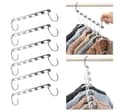 6-pack Magic Hanger Hooks Space Coat Closet Wardrobe Organizers Silver silver