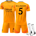 Miniatyrbillede 1 af 2: 24-25 Real Madrid udebane Børnefodboldsæt nr. 5 BELLINGHAM Kids 16(90-100cm)
