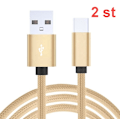 Miniatyrbilde 2 av 3: 2 stk 3m Høykvalitets USB-C Hurtigladekabel lader Type-C Black Svart