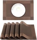 PVC Placemat Non-slip Washable Heat Resistant Rectangular Vinyl P