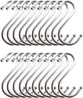 20-pack Stainless Steel S-Hooks Kitchen Hooks S-shaped Hooks for Hanging Kitchen Utensils