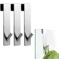 Dörrkrokar - 3-pack rostfria duschdörrkrokar, vattenresistent handdukshållare Silver
