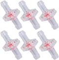 6 pieces 7mm check valves, PP plastic one-way check valve, one-way valve, ozone-resistant connection pipe with water stop diaphragm