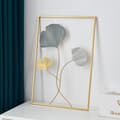 Gold Metal Wall Decor, Blue Gold Leaf Wall Decor