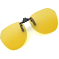 Miniatyrbillede 1 af 5: Gule Clip-on Solbriller - Polariserede Clip on Solbriller over Briller Unisex, Rammeløs Polariseret Flip B