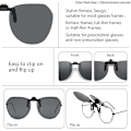 Miniatyrbillede 3 af 5: Gule Clip-on Solbriller - Polariserede Clip on Solbriller over Briller Unisex, Rammeløs Polariseret Flip B