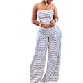 Miniatyrbillede 2 af 4: Leopard Print Outfits Jumpsuits til Kvinder (Hvid, XL)