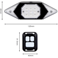 Miniatyrbilde 4 av 6: Baklykter for sykkel, trådløs kontroll, konstant/blinkende 39 LED-er 100 lumen IPX4 vanntett USB-oppladbar blinklys, blinkende modus opptil 10 timer