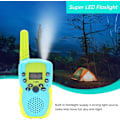 Miniatyrbild 6 av 7: 2-pack batteridrivna walkie talkies för barn med 22 kanaler 2-vägsradio 3 km lång räckvidd, leksak för 3-12-åriga pojkflickor, med bakgrundsbelyst LCD-blixt