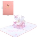 Miniatyrbild 1 av 4: 1 st Alla hjärtans dag tredimensionellt gratulationskort fjäril blomma korg välsignelse 3D papperssnideri present Ming brevkort papperssnideri, rosa