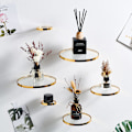 Miniatyrbilde 3 av 5: Plante Flytende Hylle Moderne Hjemmeinnredning Smidd Jern Veggmontert Glasshylle Stativ For Restaurant (L)