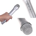 Pikkukuva 5 / 8: Rekvisiitta Mikrofoni Väärennetty mikrofoni Rekvisiitta teeskentelymikrofoni Lelumikrofoni lapsille Taapero, tyttöjen lelu teinitytöille Lahjat kornrör silver