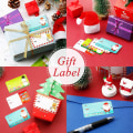 Miniatyrbild 5 av 5: 1000 stycken självhäftande julklappsetiketter Christmas Kraft Namnetiketter Natural Kraft Juldekaler Pappersetiketter Julklappsetiketter till jul