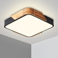 Miniatyrbillede 1 af 7: LED Loftlampe 24W med Fjernbetjening Justerbar Lysstyrke Moderne Ultratynd Firkantet Badeværelseslampe til Hjemmekontor, Sort 30
