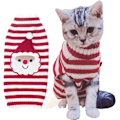 Miniatyrbillede 1 af 6: Kattesweater Jul Julemand Kæledyr Kat Vinter Strik Varmt Tøj