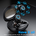 Pikkukuva 6 / 7: Bluetooth 5.1 -kuulokkeet, 3D Hi-Fi Stereo langattomat kuulokkeet IPX7 vedenpitävät, Bluetooth-kuulokemikrofoni mini-pikalatauskotelolla ja mikrofonilla, superkevyet,