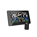 Miniatyrbild 1 av 7: Radiotermometer Hygrometer Barometer Digital inomhus utomhusmåne Fas 9 i 1 väderstation Visar vädertemperaturprognos