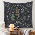 Miniatyrbild 4 av 5: Växttapet, Natur Månfas Gobeläng Vägghängande, Bohemian Mandala Gobeläng Estetisk rumsinredning, Botaniska Gobelänger Lämpliga för sovrum Dor