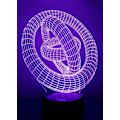Miniatyrbillede 1 af 7: 3D Ring Natlampe LED Illusionslampe Sengelampe Bordlampe, 7