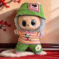 Miniatyrbild 1 av 3: POP MART LABUBU The Monsters Exciting Macaron Plyschdockor Figur Leksaker Super Söt Ersättningskläder Labubu Dockkläder Generisk I-II（P）