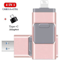 Miniatyrbild 5 av 5: 4 In1 USB I Flash Drive Disklagring Memory Stick För Iphone Ipad Pc Ios Android golden 256G