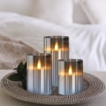 Miniatyrbilde 2 av 6: Glass Batteridrevne LED Flammeløse Lys med Fjernkontroll og Timer, Ekte Vokslys Varm Farge Flakkende Lys for Festival Bryllup Hjemmefest Dekor